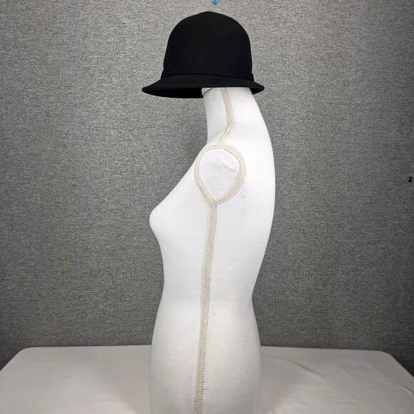 SAKKAS VINTAGE WOMEN'S BLACK 100% WOOL HAT – BOWLER/CLOCHE STYLE – ONE SIZE - Picture 4 of 9